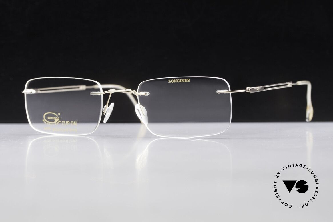Longines 4367 Polarisierende Brille Randlos, Sonnen-Clip mit POLARisierenden Gläsern (100% UV), Passend für Herren