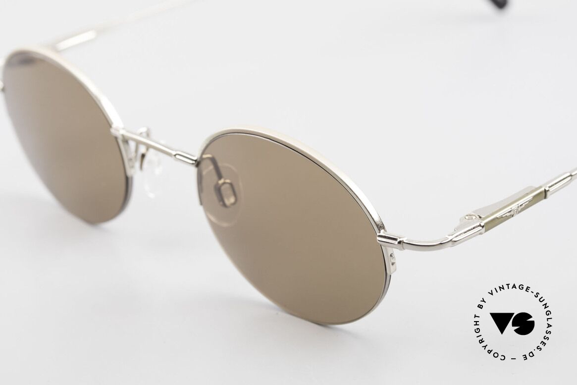 Longines 4363 Ovale Sonnenbrille 90er Rund, ein zeitloses altes Original in Kooperation mit Metzler, Passend für Herren und Damen