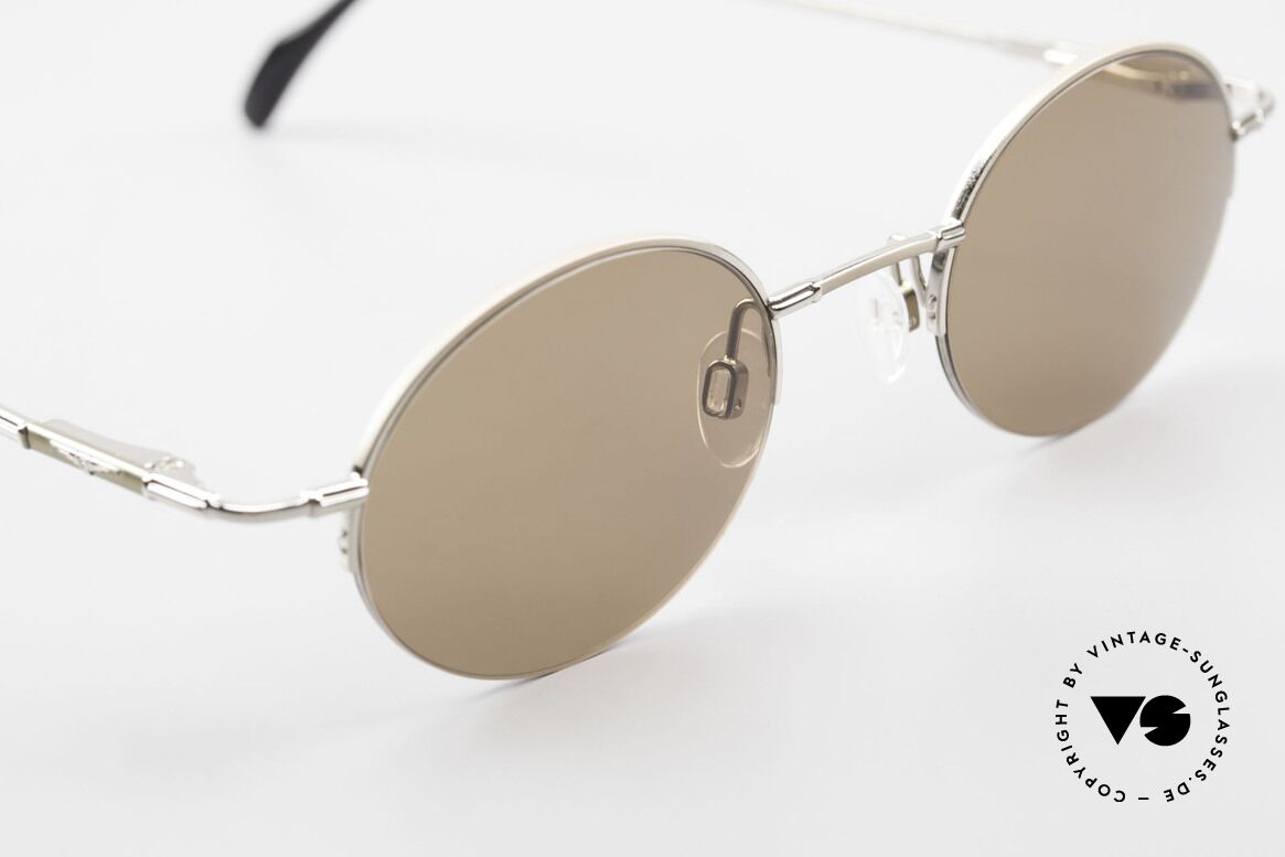 Longines 4363 Ovale Sonnenbrille 90er Rund, ungetragen (wie alle unsere ovalen 90er Sonnenbrillen), Passend für Herren und Damen