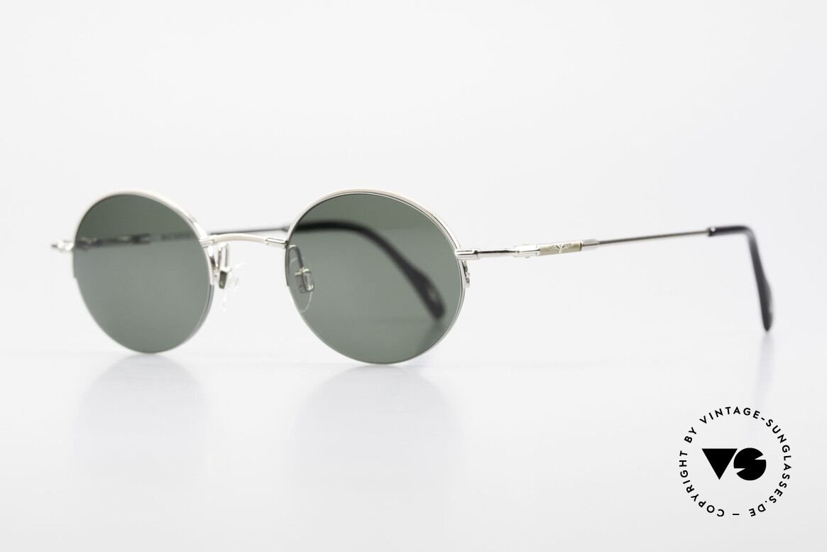 Longines 4363 Rund Ovale Sonnenbrille 90er, die geflügelte Sanduhr als Longines-Logo auf den Bügeln, Passend für Herren und Damen
