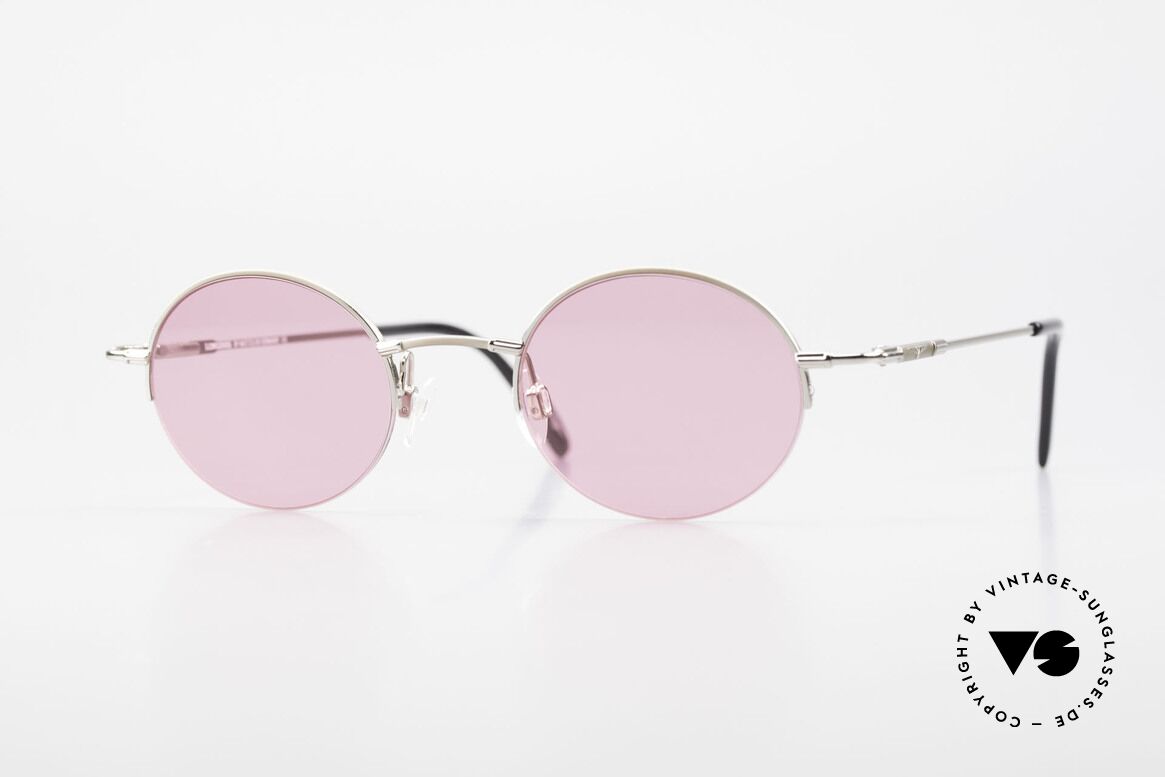 Longines 4363 Pinke Sonnenbrille 90er Oval, rund-ovale Longines Sonnenbrille aus den 90er Jahren, Passend für Herren und Damen