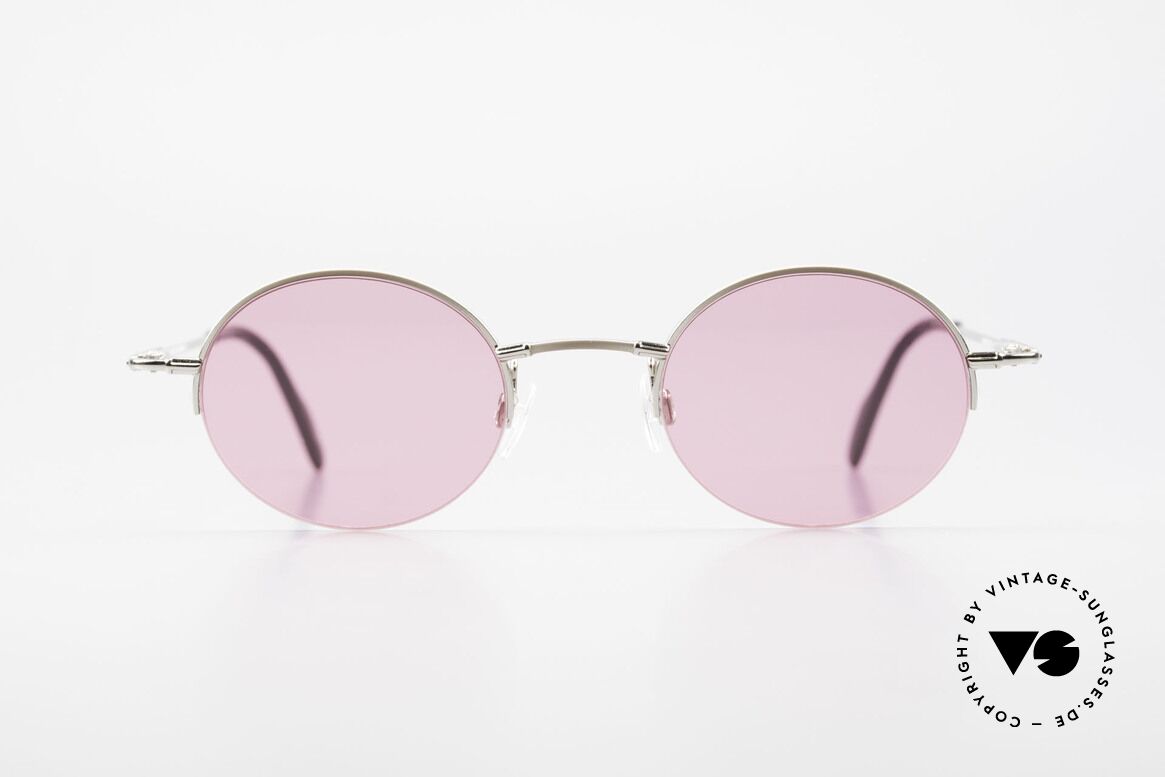 Longines 4363 Pinke Sonnenbrille 90er Oval, rund-ovale Longines Sonnenbrille aus den 90er Jahren, Passend für Herren und Damen