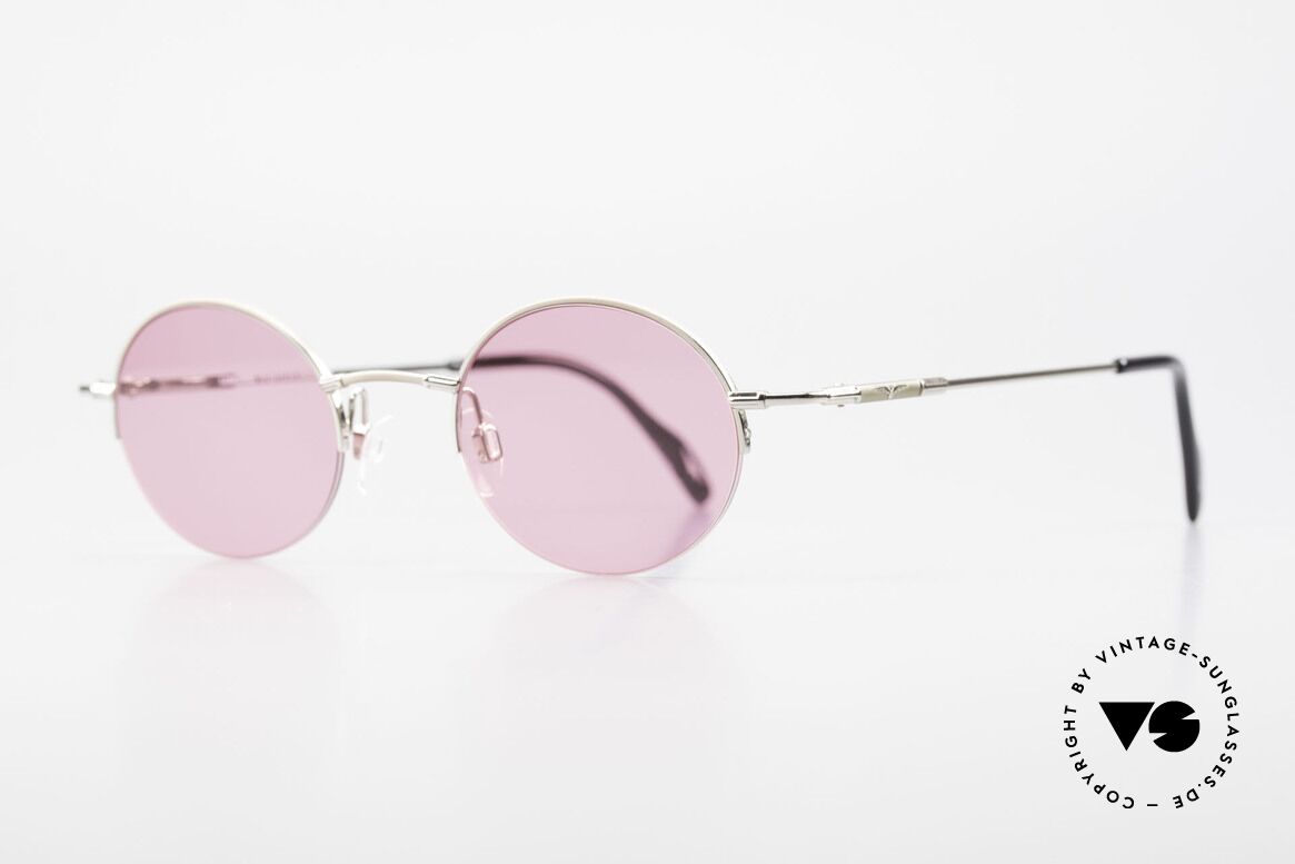 Longines 4363 Pinke Sonnenbrille 90er Oval, die geflügelte Sanduhr als Longines-Logo auf den Bügeln, Passend für Herren und Damen