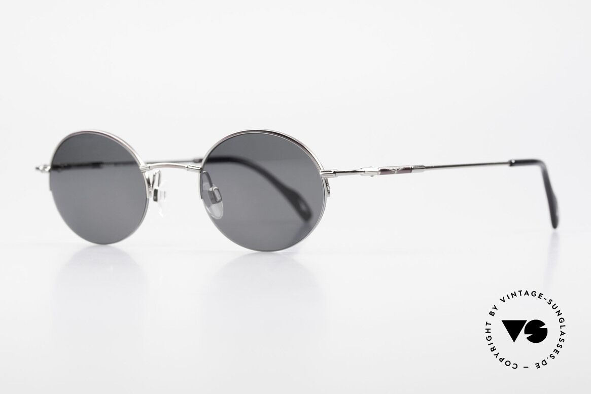Longines 4363 90er Sonnenbrille Oval Rund, die geflügelte Sanduhr als Longines-Logo auf den Bügeln, Passend für Herren und Damen