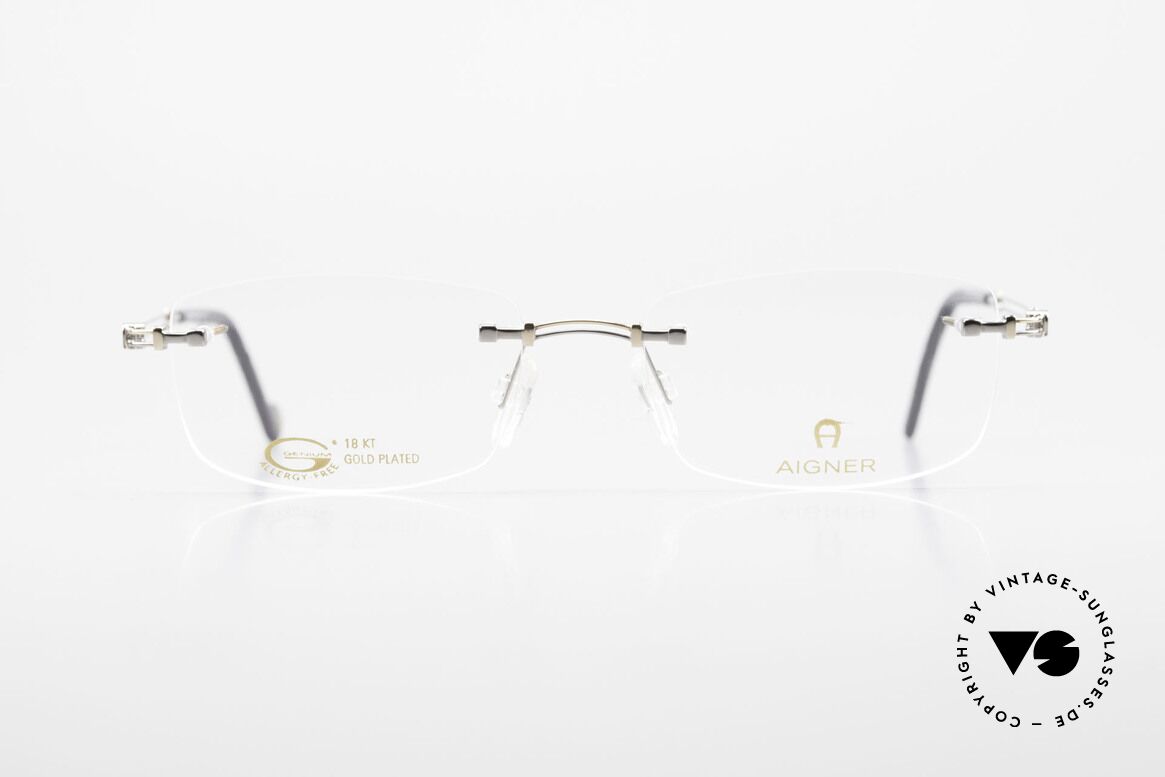 Aigner EA498 Randlose 90er Brille Unisex, randlose Aigner VINTAGE Brille, EA498, Gr. 53/18, 140, Passend für Herren und Damen