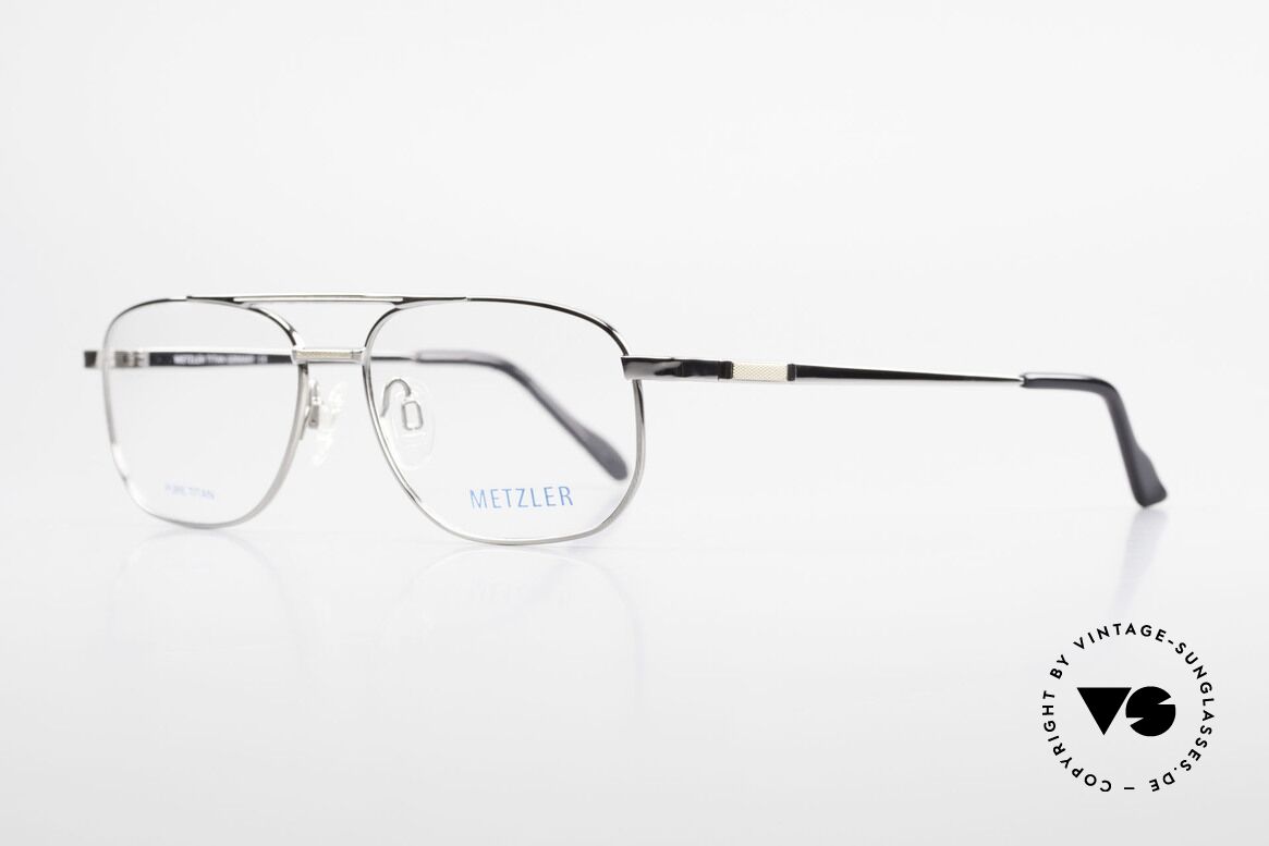 Metzler 1678 Titan Brille 90er Herrenbrille, made in Germany Qualität; Pure Titan Fassung, Passend für Herren