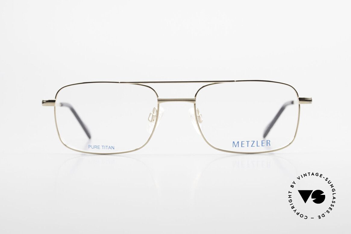 Metzler 1680 90er Titan Brille Vergoldet, Metzler Brille 1680, col. 689, Größe 56-19, 140, Passend für Herren
