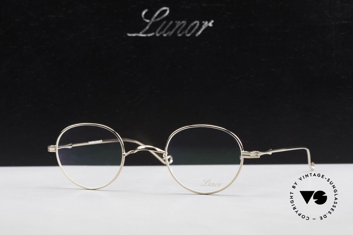 Lunor II 22 Vintage Brille Vergoldet Panto, Größe: medium, Passend für Herren und Damen