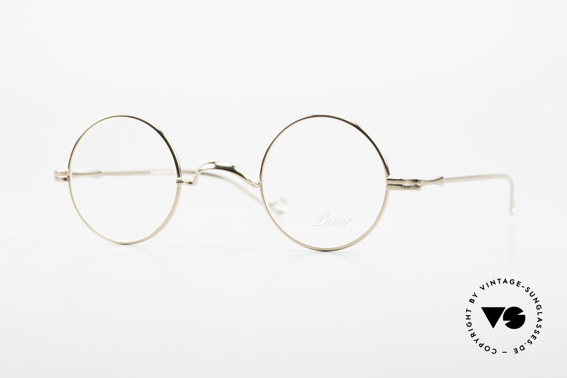 Lunor II 12 Kleine Runde Brille Gold GP, runde XS Lunor Brille aus der alten Lunor "II" Serie, Passend für Herren und Damen