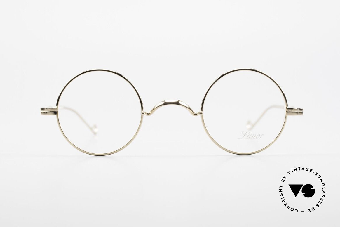 Lunor II 12 Kleine Runde Brille Gold GP, Vollrand-Metallfassung mit hochwertigem Schutzlack, Passend für Herren und Damen