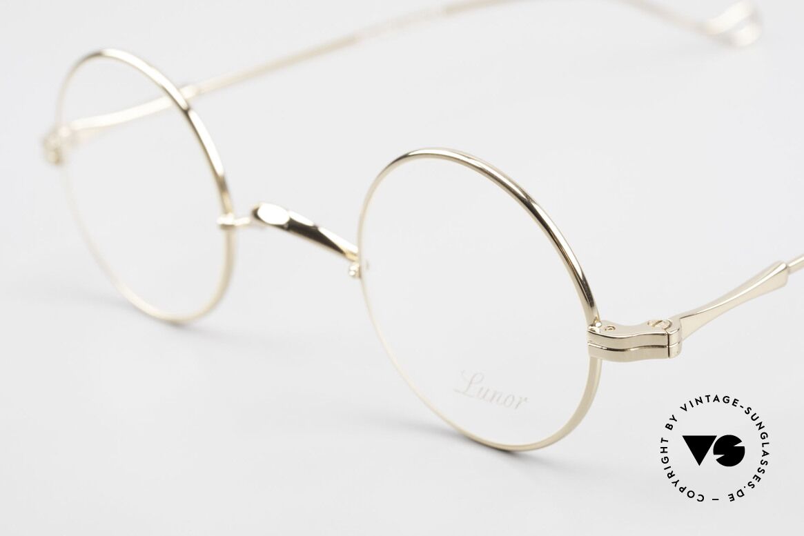 Lunor II 12 Kleine Runde Brille Gold GP, edel, stilvoll, zeitlos = ein wahres LUNOR ORIGINAL, Passend für Herren und Damen