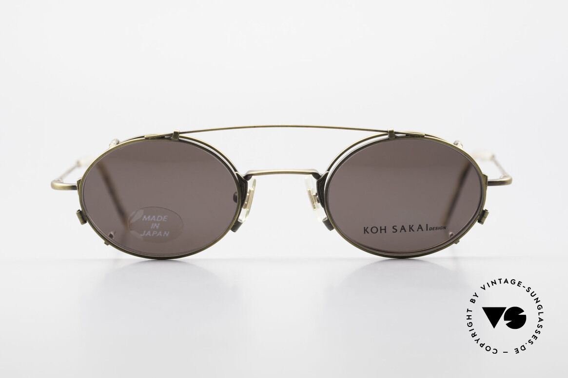 Koh Sakai KS9711 Vintage Brille Oval mit Clip, vintage Brille Koh Sakai 9711, 43-21 mit Sonnen-Clip, Passend für Herren und Damen