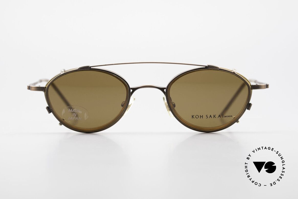 Koh Sakai KS9832 Vintage Brille Mit SonnenClip, Koh Sakai, BADA und OKIO Brillen waren ein Vertrieb, Passend für Herren und Damen
