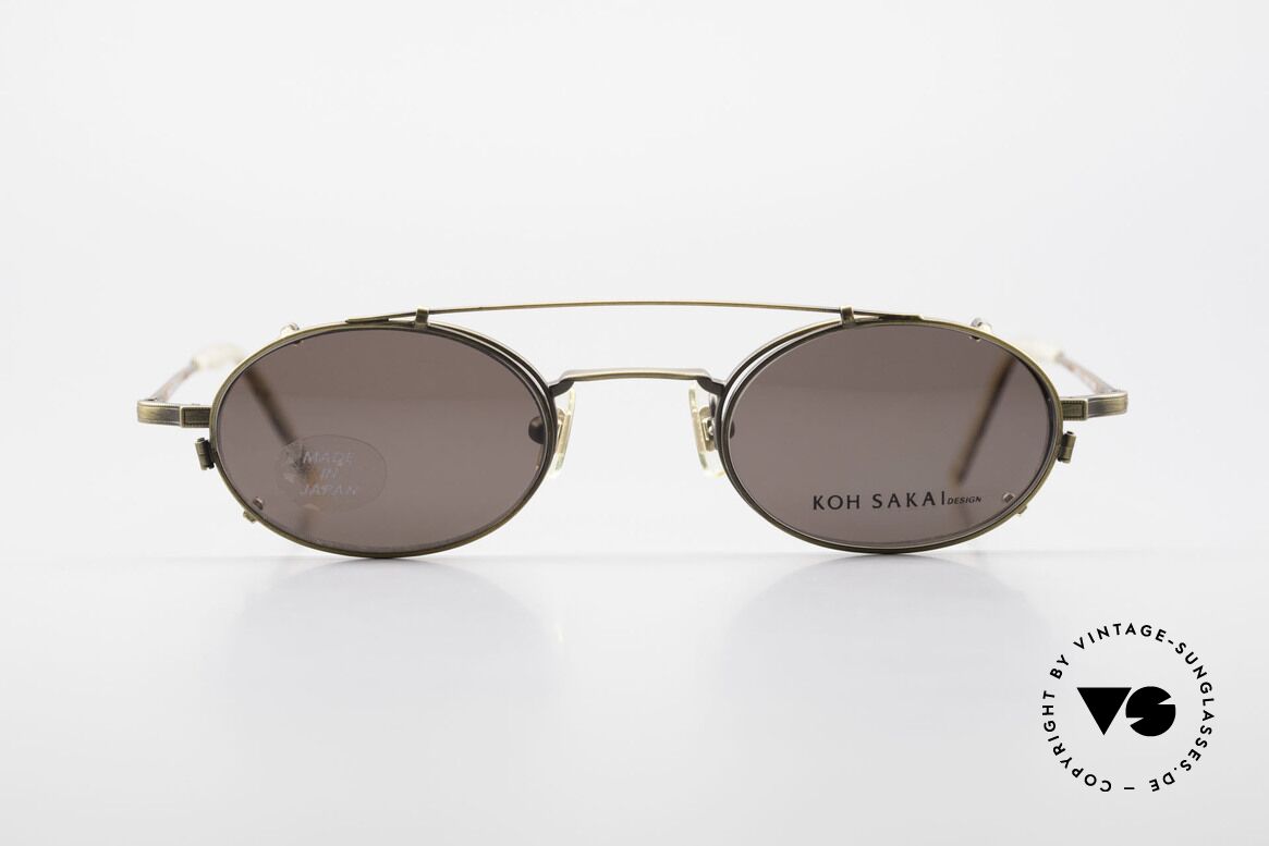 Koh Sakai KS9701 Vintage Brille Metall Oval, vintage Brille Koh Sakai 9701, 44-21 mit Sonnen-Clip, Passend für Herren und Damen