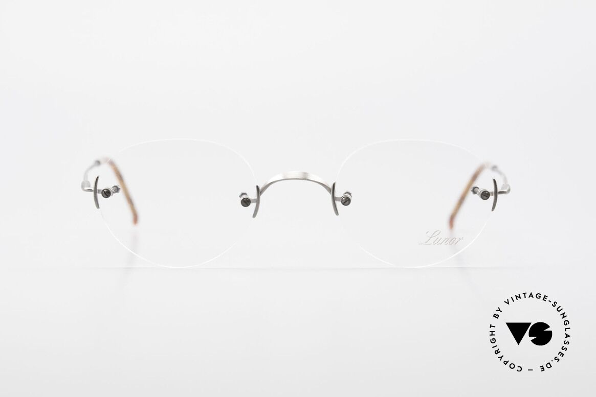 Lunor Classic Panto AS Lunor Brille Zeitlos Randlos, Lunor Brille, randlos, Classic Panto AS: antik silber, Passend für Herren und Damen