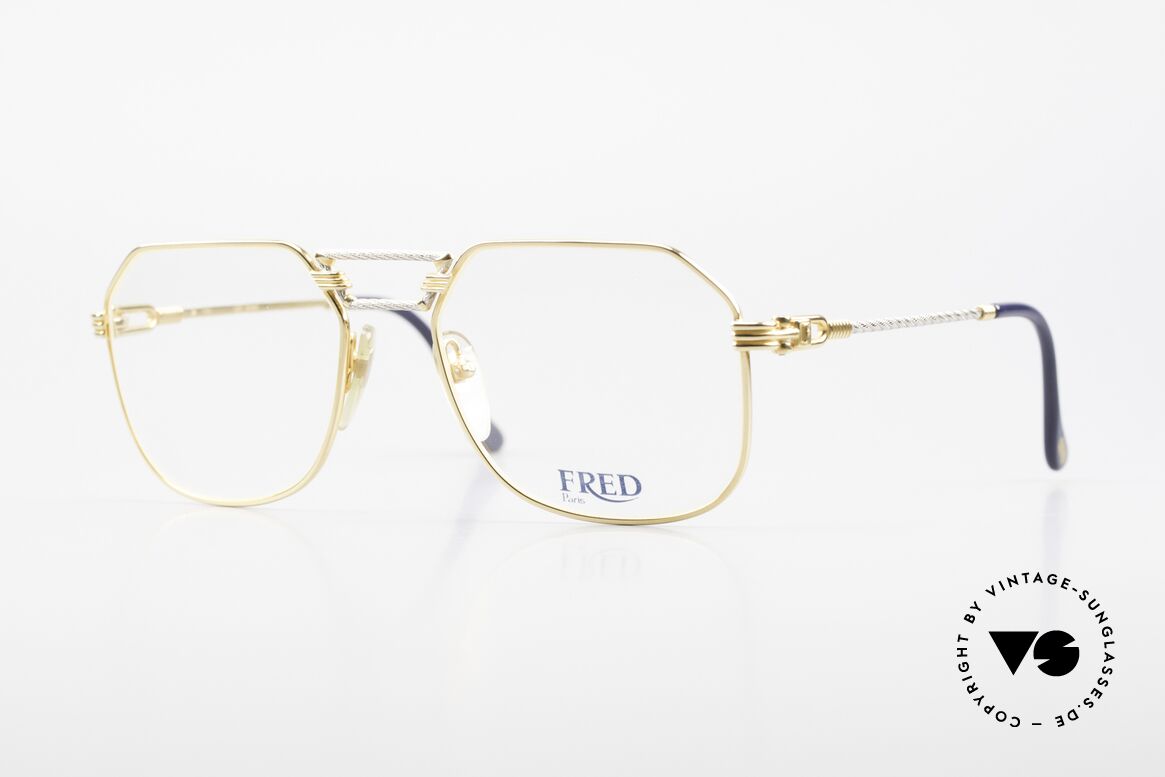 Fred Cap Horn - M Rare 80er Vintage Brille Luxus, kostbare 80er Jahre Fred Luxusbrille in M Größe 54-18, Passend für Herren