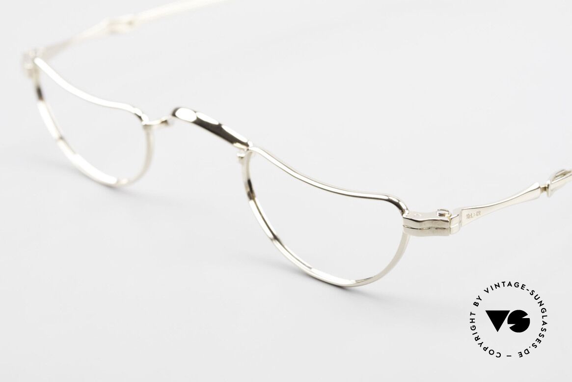 Lunor Goldbrille Echtgold Brille 16kt Lesebrille, absolute LUXUS-Brille mit genialen Schiebebügeln, Passend für Herren und Damen