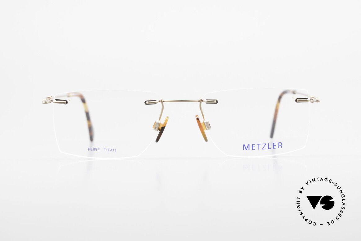 Metzler 1484 Randlose Vintage Brille Titan, METZLER vintage Herren-Brillenfassung in Größe 53/21, Passend für Herren