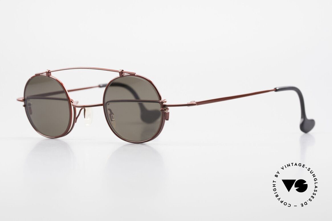 Theo Belgium Gordon Lesebrille Mit Sonnen-Clip, sozusagen: zwei verschiedene Brillen in einem Modell, Passend für Herren und Damen