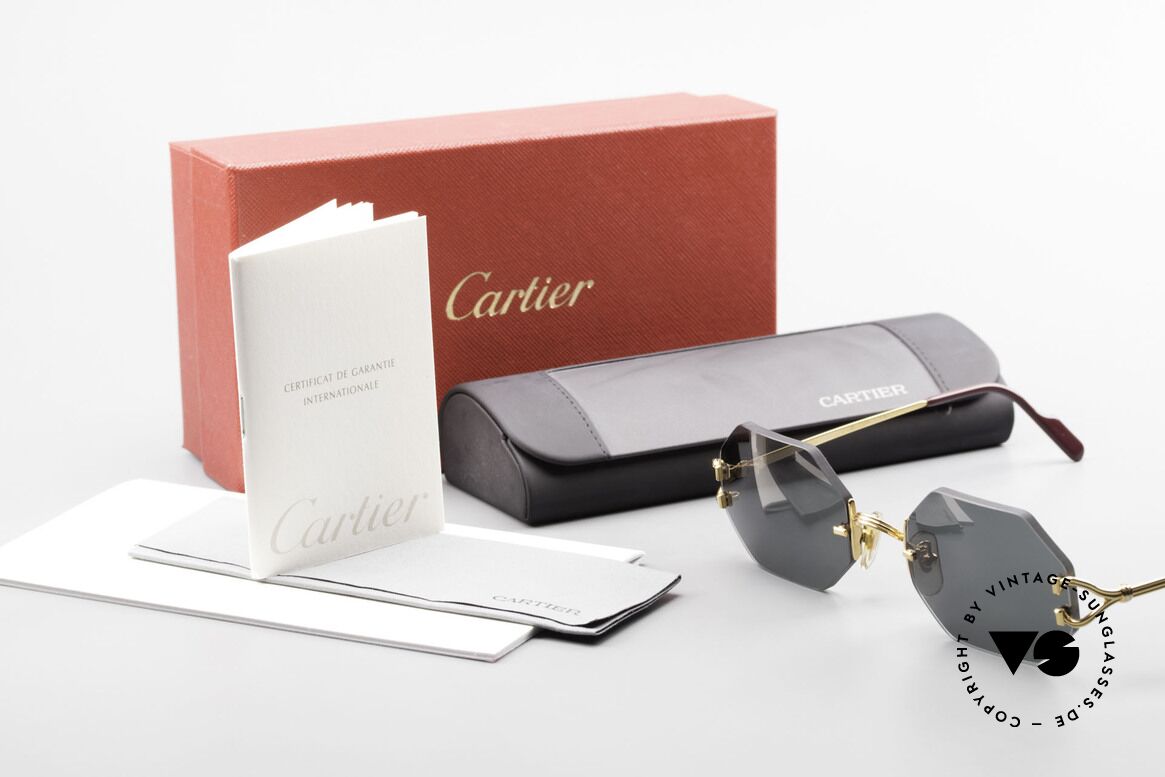 Cartier Rimless Octag Achteckige Sonnenbrille Small, Größe: small, Passend für Herren und Damen