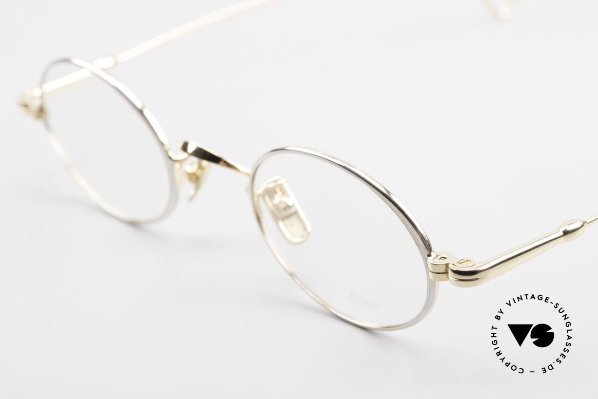 Lunor V 100 Ovale Lunor Brille Bicolor, BICOLOR = Platin-plattiert und 22kt Gold-plattiert, Passend für Herren und Damen
