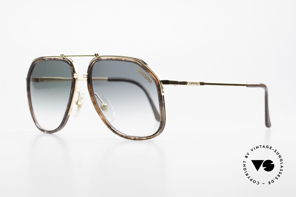 Carrera 5370 Vintage Sonnenbrille Klassisch, Metallfassung im Halbrahmendesign mit Acetat-Ringen, Passend für Herren