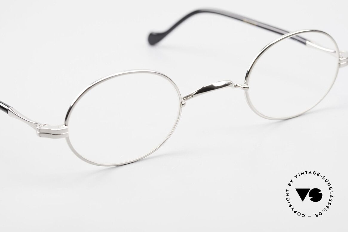 Lunor II A 10 Ovale Vintage Brille Platin, altes, ungetragenes LUNOR Einzelstück von ca. 2010, Passend für Herren und Damen