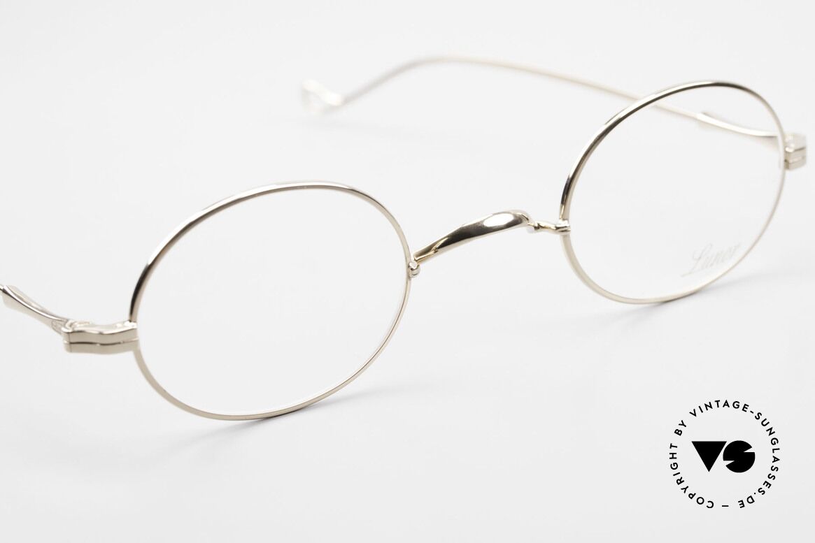 Lunor II 10 Ovale Brille Vergoldet GP, altes, ungetragenes LUNOR Original mit dem W-Steg, Passend für Herren und Damen