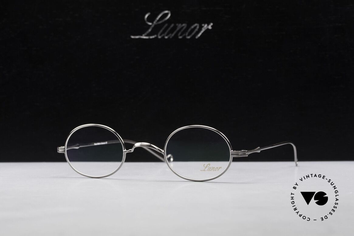 Lunor II 10 Ovale Metallbrille Antik Silber, Größe: small, Passend für Herren und Damen