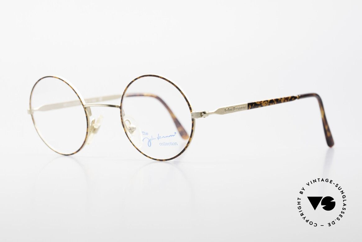 John Lennon - Revolution Vintage Brille Klein & Rund, kleine runde Brille in matt-gold und kastanienbraun, Passend für Herren und Damen