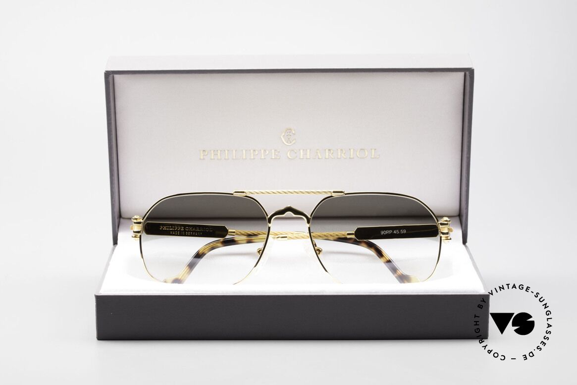 Philippe Charriol 90PP Insider 80er Luxus Sonnenbrille, Größe: large, Passend für Herren