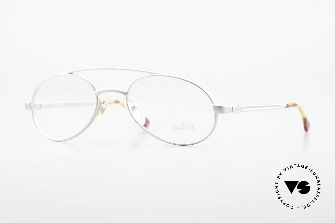 Bugatti 08105 Alte Vintage Brille Herren 80er, alte Bugatti Brille in matt-grau / titanium, 1980er, Passend für Herren