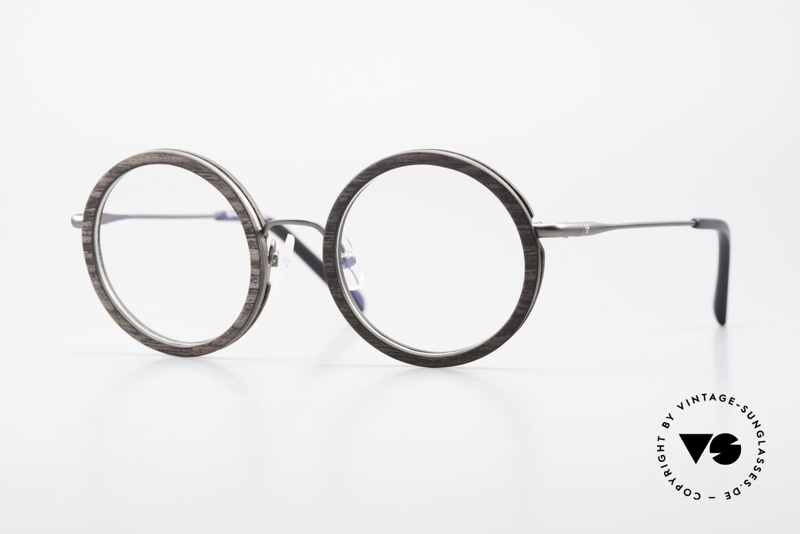 Kerbholz Rudolph Holzbrille Rund Blackwood, edle, runde Holzbrille von Kerbholz, made in Germany, Passend für Herren und Damen