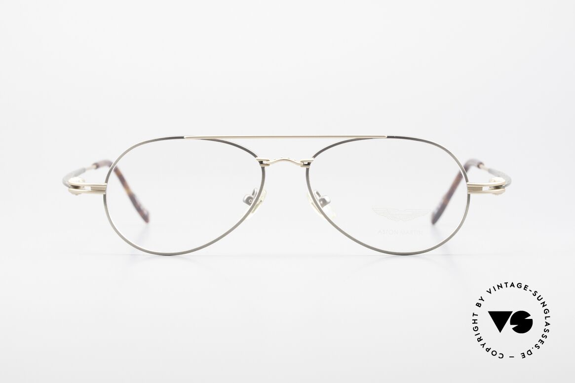 Aston Martin AM49 Titanium Brille Aviator Style, passendes Accessoire zu den britischen Nobel-Sportwagen, Passend für Herren