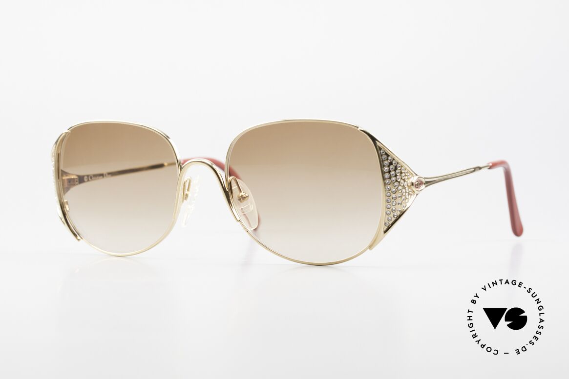 Christian Dior 2362 Damen Sonnenbrille Mit Strass, luxuriöse Damenbrille aus den 80er Jahren von Dior, Passend für Damen