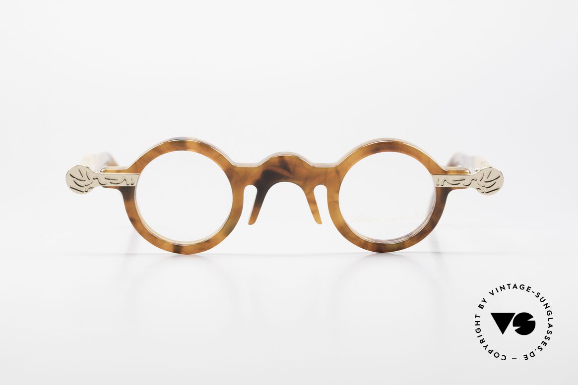 Robert La Roche 657 Runde Vintage Brille 1980er, spektakuläres R LaRoche Brillen-Design der 80er Jahre, Passend für Damen