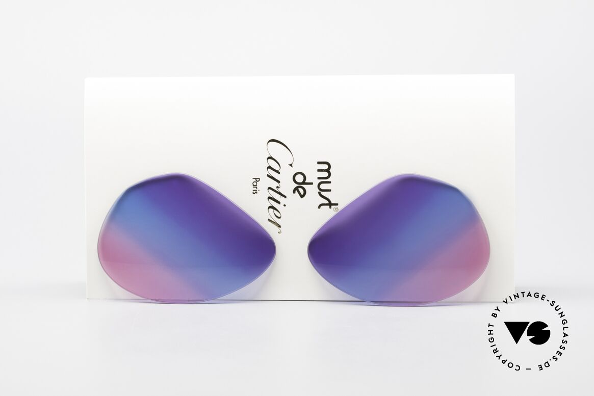 Cartier Vendome Lenses - L Tricolor Sonnengläser Galaxy, Ersatzgläser für die alte Cartier Vendome LARGE 62mm, Passend für Herren