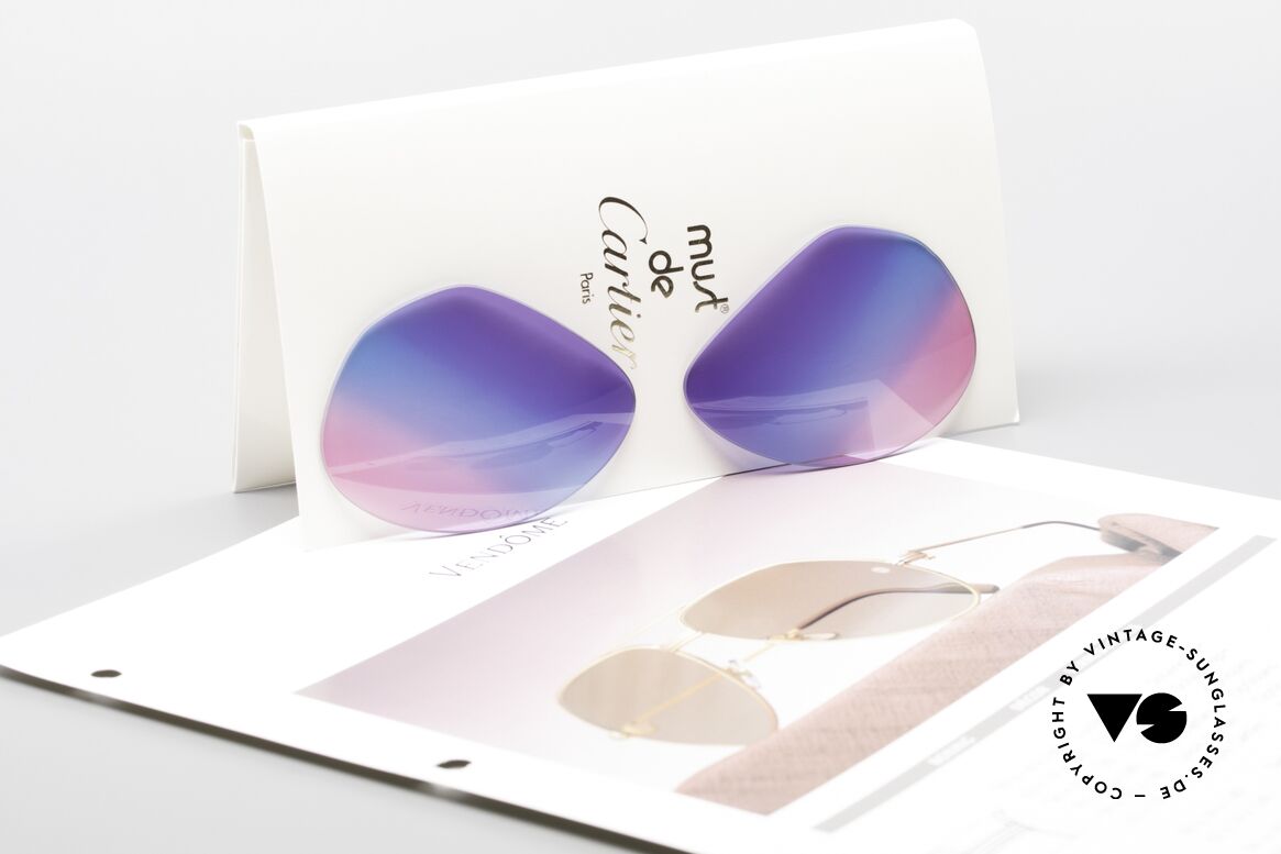 Cartier Vendome Lenses - L Tricolor Sonnengläser Galaxy, einzigartiger, dreifarbiger Farbverlauf (tricolor Galaxy), Passend für Herren