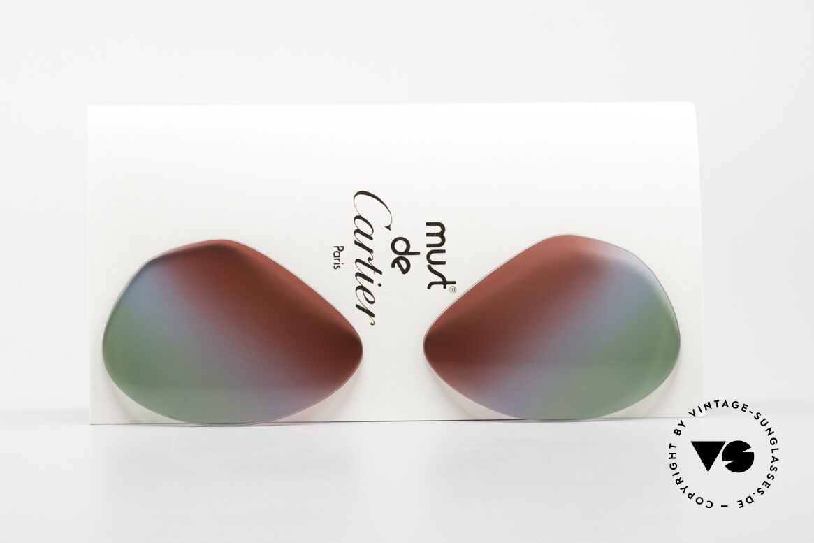 Cartier Vendome Lenses - L Polarlicht Bordeaux Tricolor, Ersatzgläser für die alte Cartier Vendome LARGE 62mm, Passend für Herren und Damen