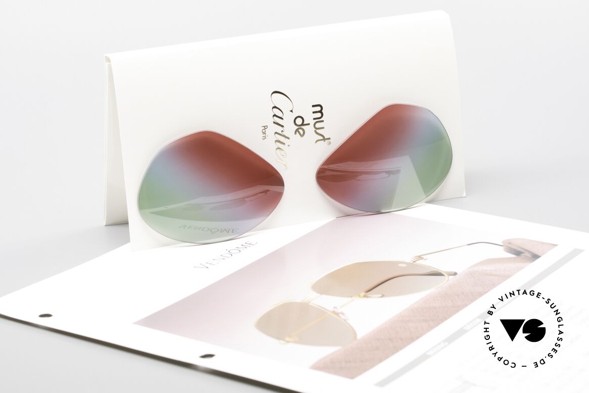Cartier Vendome Lenses - L Polarlicht Bordeaux Tricolor, dreifarbiger Farbverlauf (wie "Bordeaux Polarlichter"), Passend für Herren und Damen
