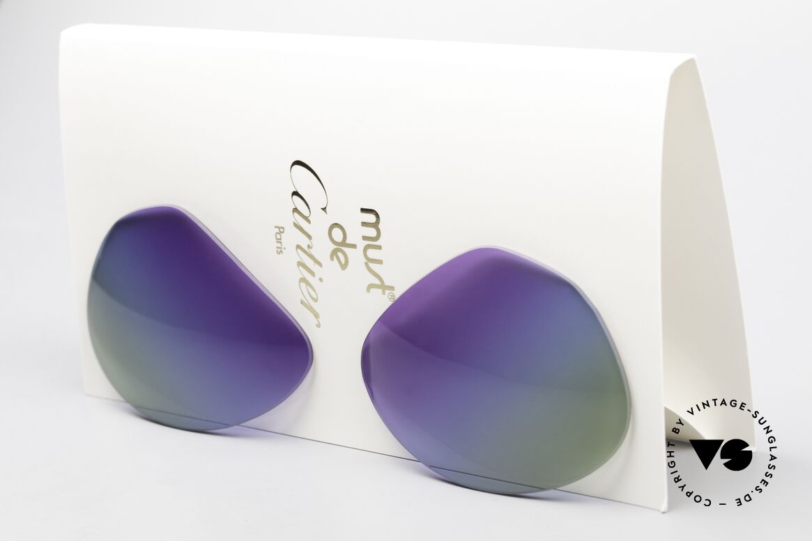 Cartier Vendome Lenses - L Polarlicht Violett Tricolor, neue CR39 UV400 Kunststoff-Gläser (100% UV Schutz), Passend für Herren und Damen