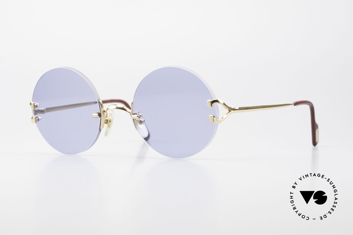 Cartier Madison Runde Luxus Sonnenbrille 90er, edle runde Cartier Luxus-Sonnenbrille von 1997, Passend für Herren und Damen