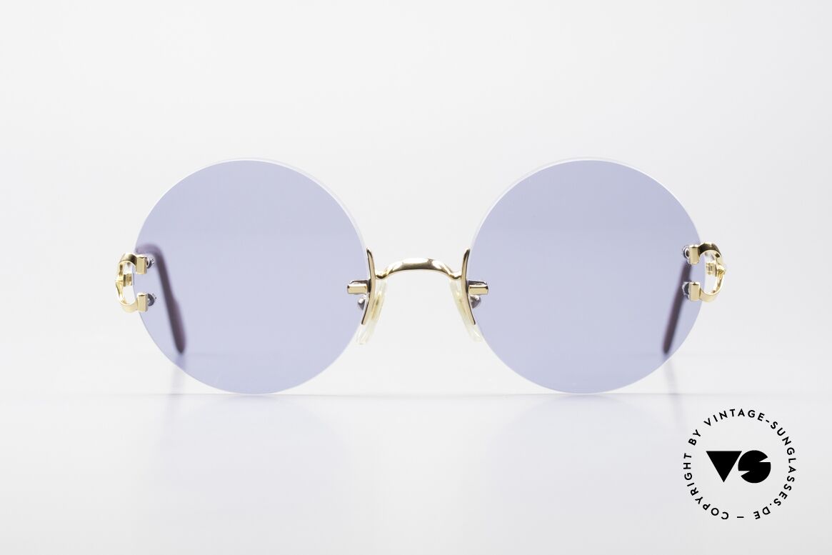 Cartier Madison Runde Luxus Sonnenbrille 90er, Modell aus der 'Rimless Collection'; Gr. SMALL, Passend für Herren und Damen