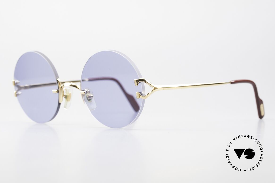 Cartier Madison Runde Luxus Sonnenbrille 90er, teures ORIGINAL in scheinbar zeitlosem Design, Passend für Herren und Damen