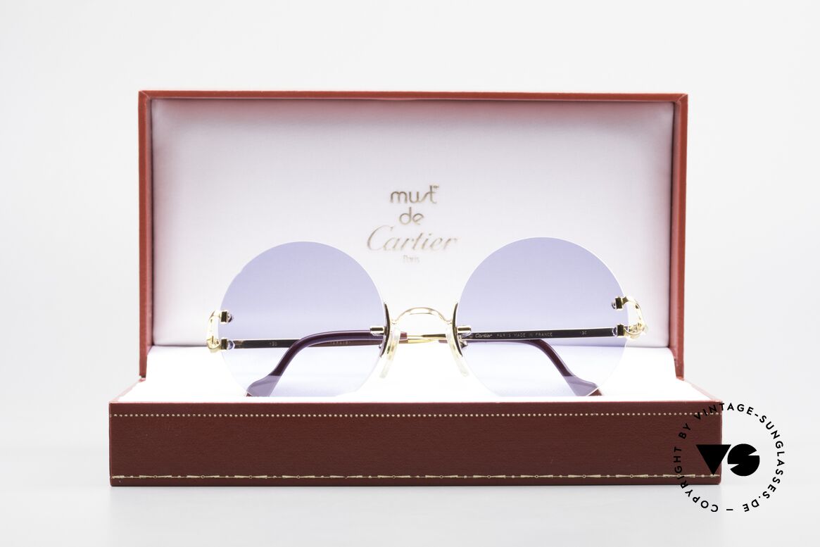Cartier Madison Runde Luxus Sonnenbrille 90er, Größe: small, Passend für Herren und Damen