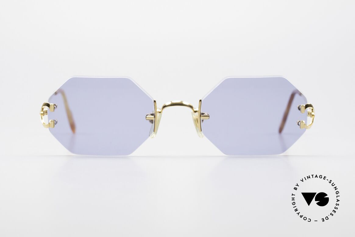 Cartier Rimless Octag Luxus Sonnenbrille Einzelstück, Modell aus der Rimless Serie mit 'OCTAG' Gläsern, Passend für Herren und Damen