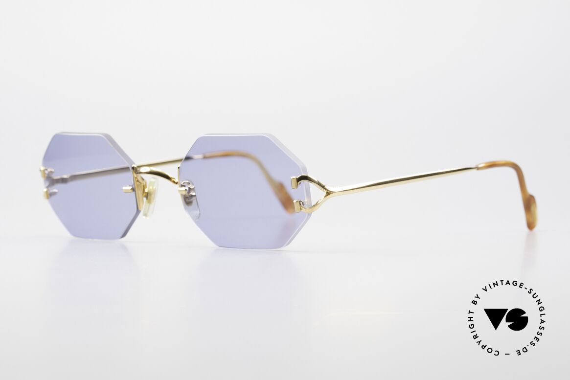 Cartier Rimless Octag Luxus Sonnenbrille Einzelstück, ein teures ORIGINAL in Large Größe; 140mm Breite, Passend für Herren und Damen