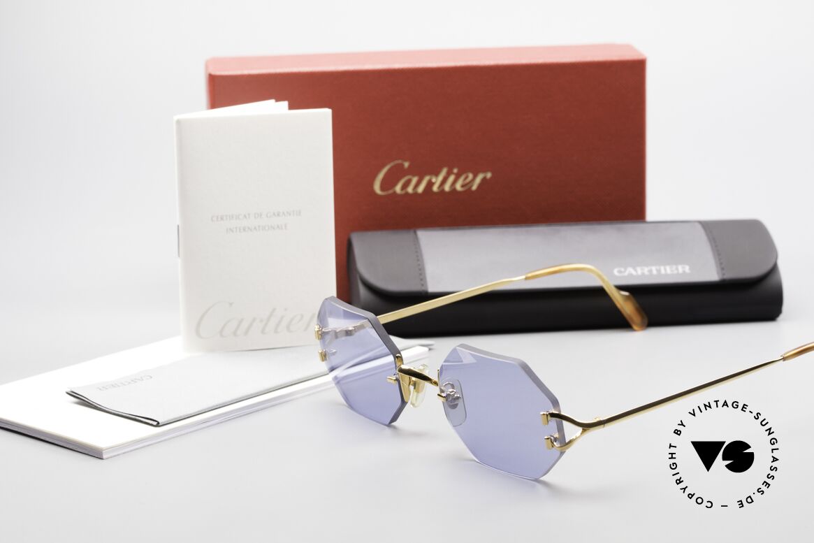 Cartier Rimless Octag Luxus Sonnenbrille Einzelstück, Größe: large, Passend für Herren und Damen