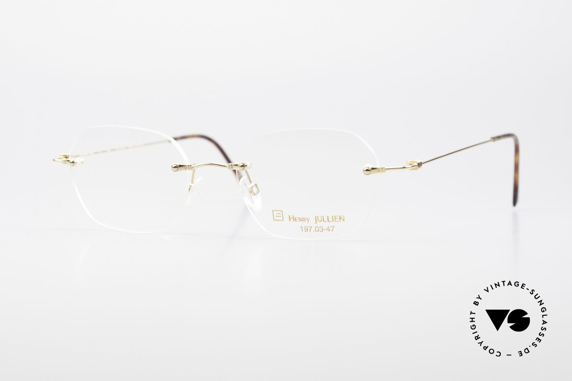 Henry Jullien Melrose 4000 Randlose Vintage Brille 90er, randlose vintage Brillenfassung von Henry Jullien, Passend für Herren und Damen