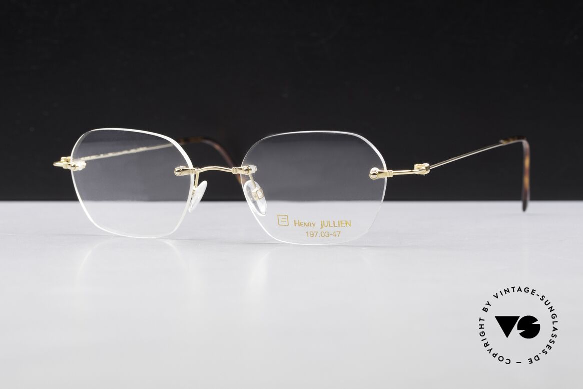Henry Jullien Melrose 4000 Randlose Vintage Brille 90er, entsprechend edel und kostbar ist die Vergoldung, Passend für Herren und Damen